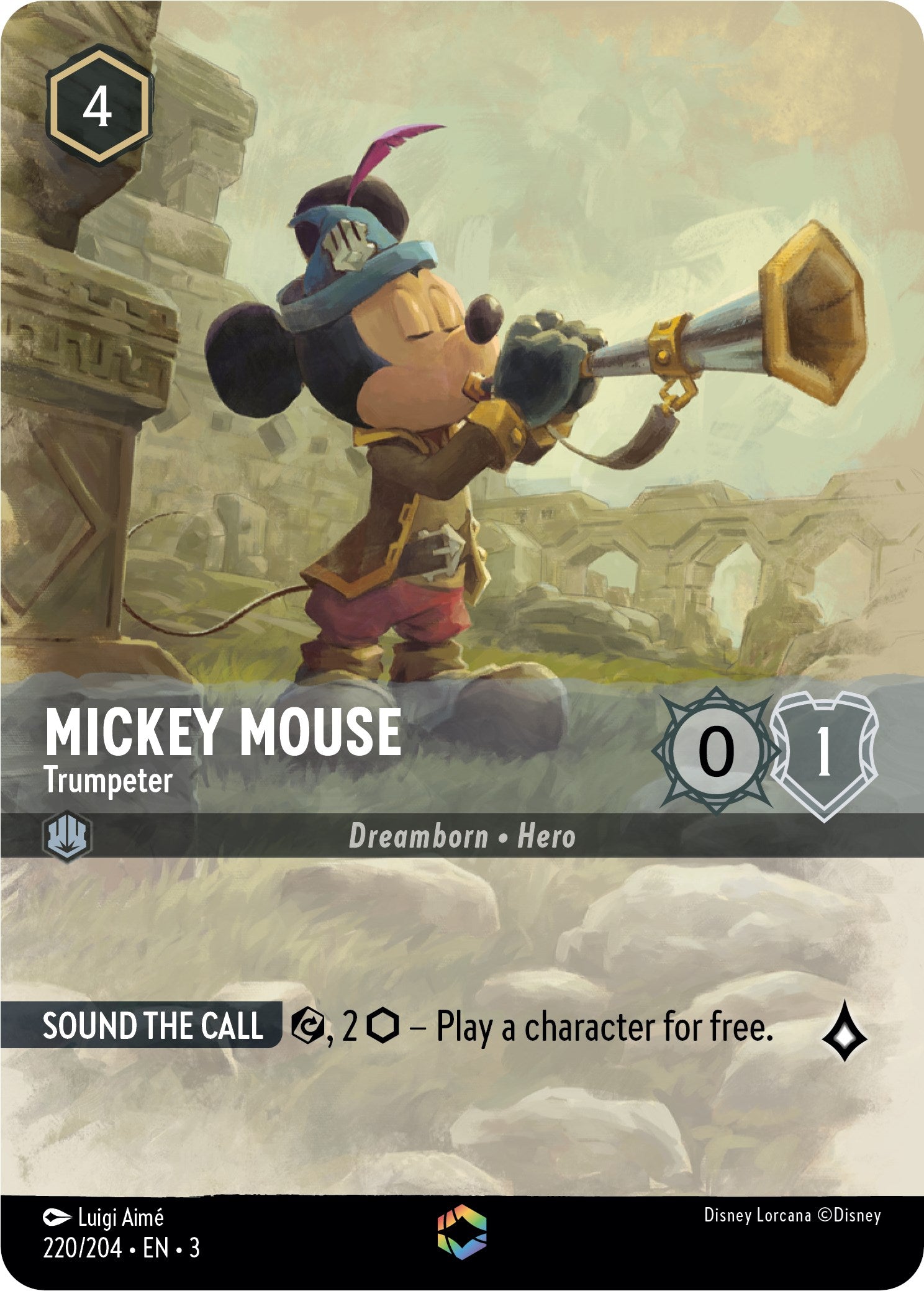 Mickey Mouse -Trumpeter (Alternate Art) (220/204) [Into the Inklands] | Gamers Paradise