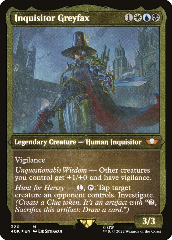 Inquisitor Greyfax (Display Commander) (Etched Foil) [Warhammer 40,000] | Gamers Paradise