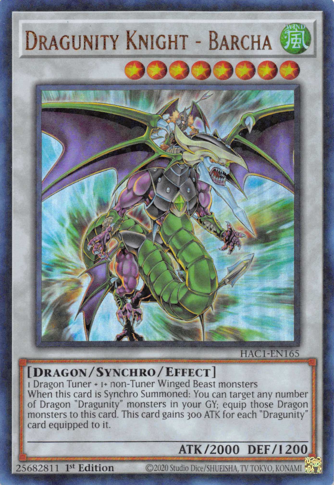 Dragunity Knight - Barcha (Duel Terminal) [HAC1-EN165] Parallel Rare | Gamers Paradise