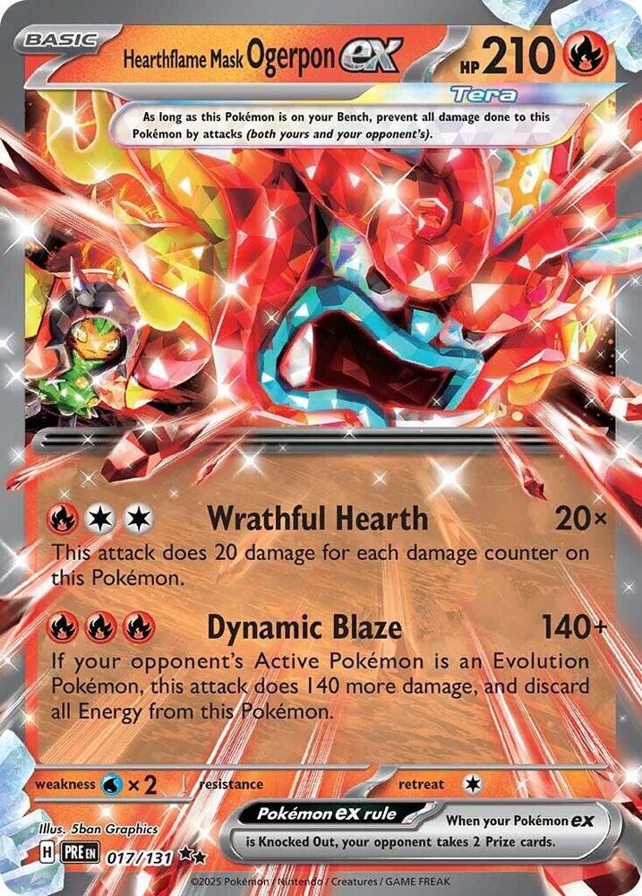 Hearthflame Mask Ogerpon ex (017/131) [Scarlet & Violet: Prismatic Evolutions] | Gamers Paradise