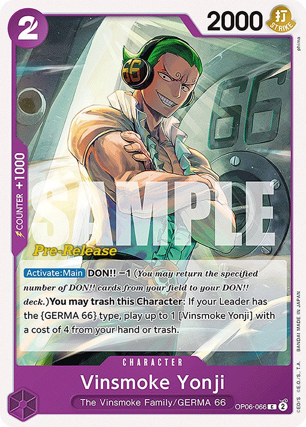 Vinsmoke Yonji [Wings of the Captain Pre-Release Cards] | Gamers Paradise