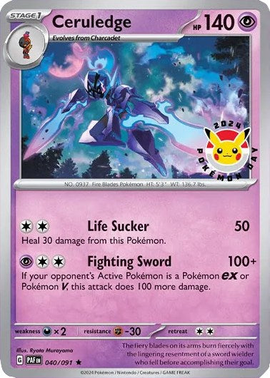 Ceruledge (040/091) (Pokemon Day 2024)(Cosmos Holo) [Scarlet & Violet: Black Star Promos] | Gamers Paradise