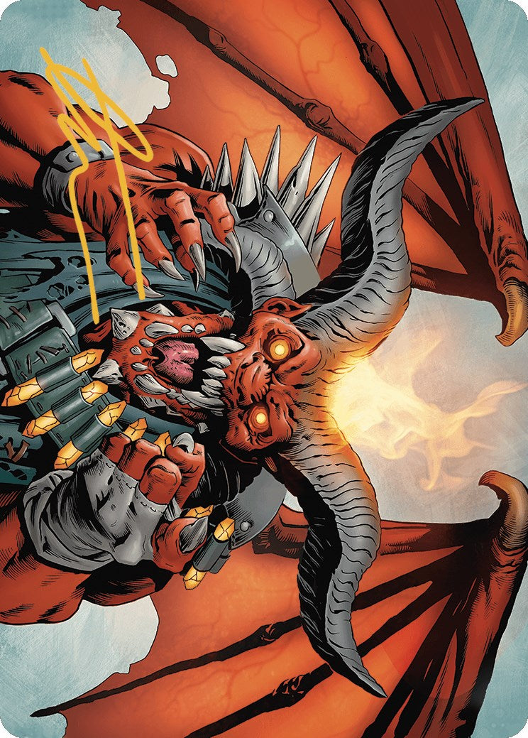 Rakdos, the Muscle Art Card (Gold-Stamped Signature) [Outlaws of Thunder Junction Art Series] | Gamers Paradise