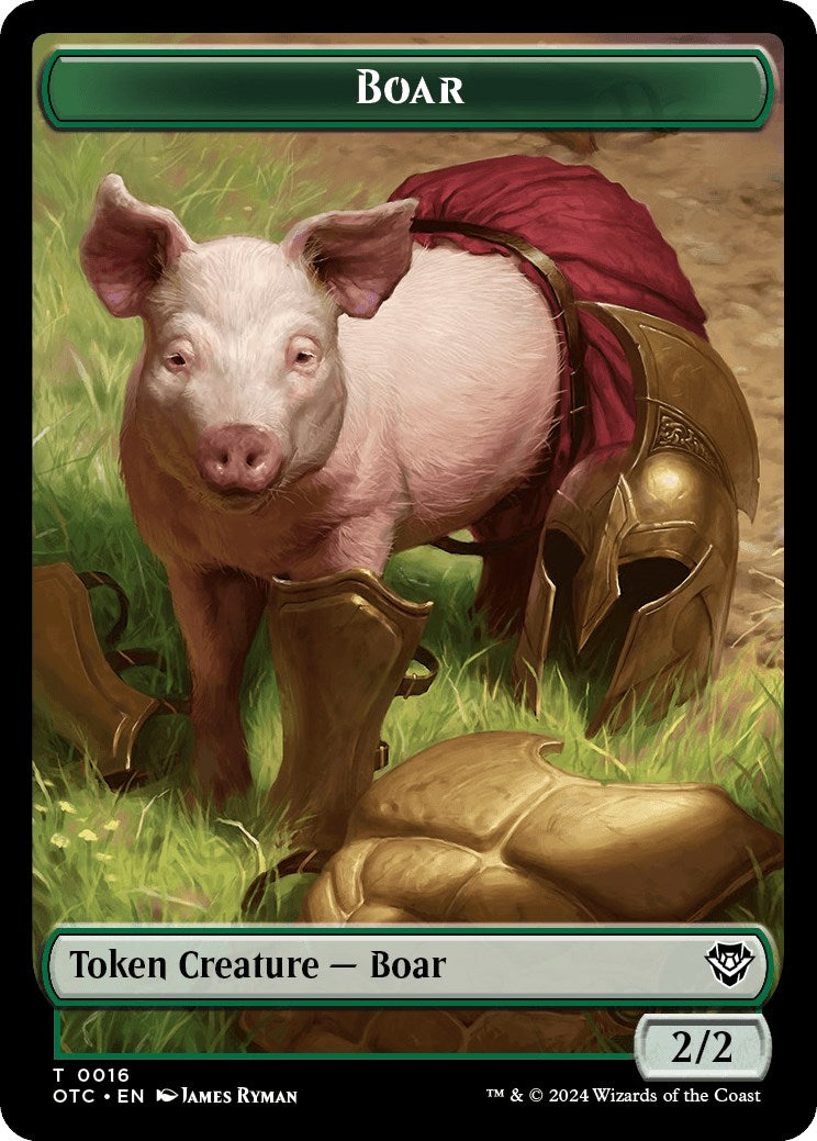 Boar // Treasure Double-Sided Token [Outlaws of Thunder Junction Commander Tokens] | Gamers Paradise