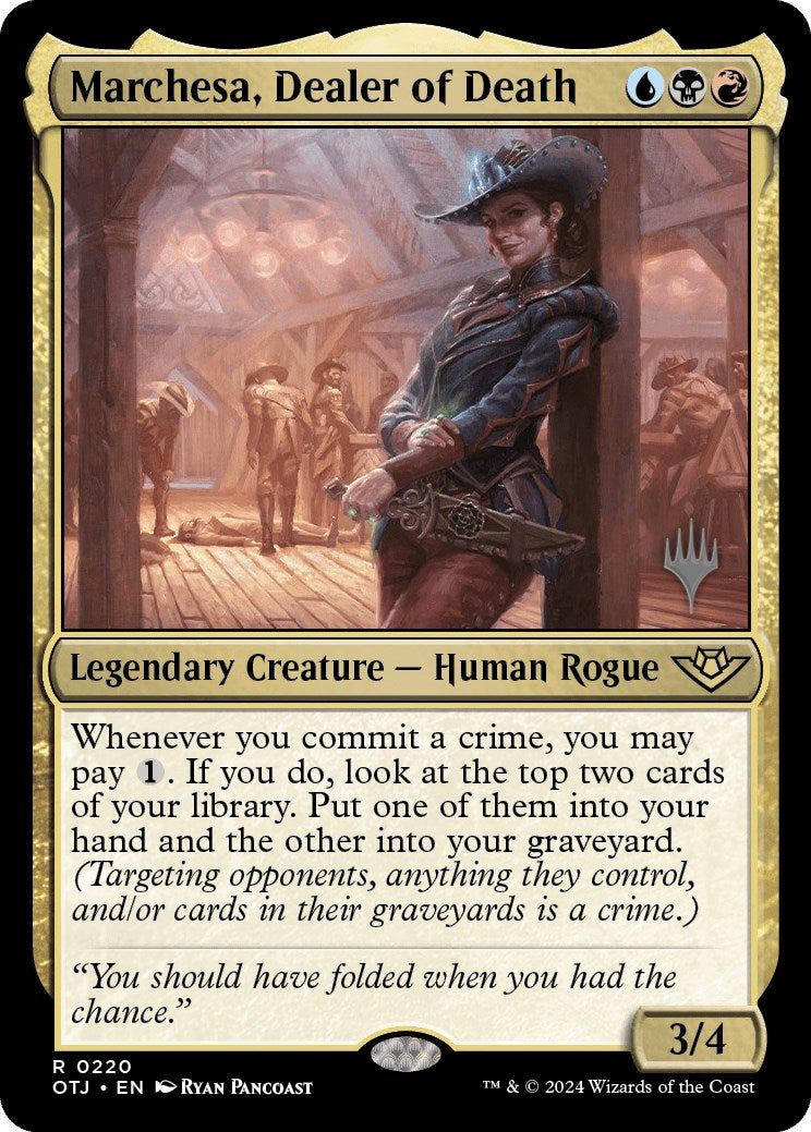 Marchesa, Dealer of Death (Promo Pack) [Outlaws of Thunder Junction Promos] | Gamers Paradise