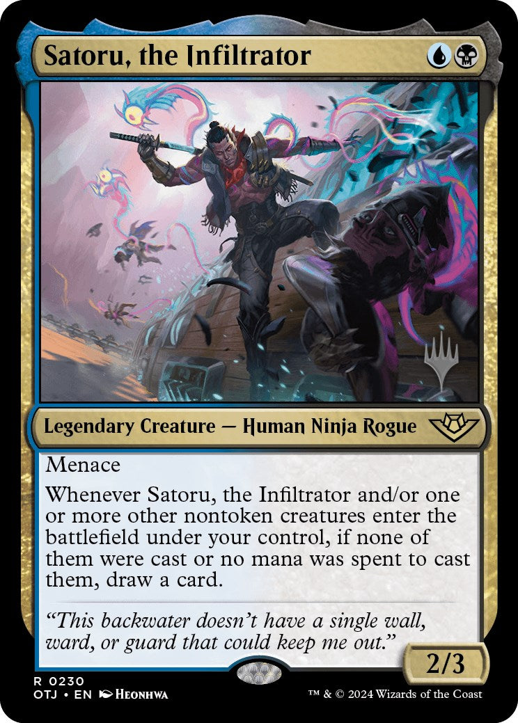 Satoru, the Infiltrator (Promo Pack) [Outlaws of Thunder Junction Promos] | Gamers Paradise