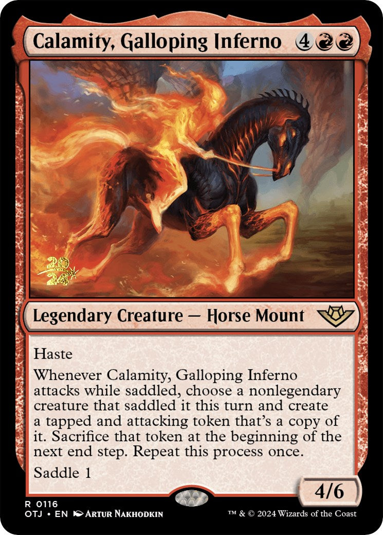 Calamity, Galloping Inferno [Outlaws of Thunder Junction Prerelease Promos] | Gamers Paradise
