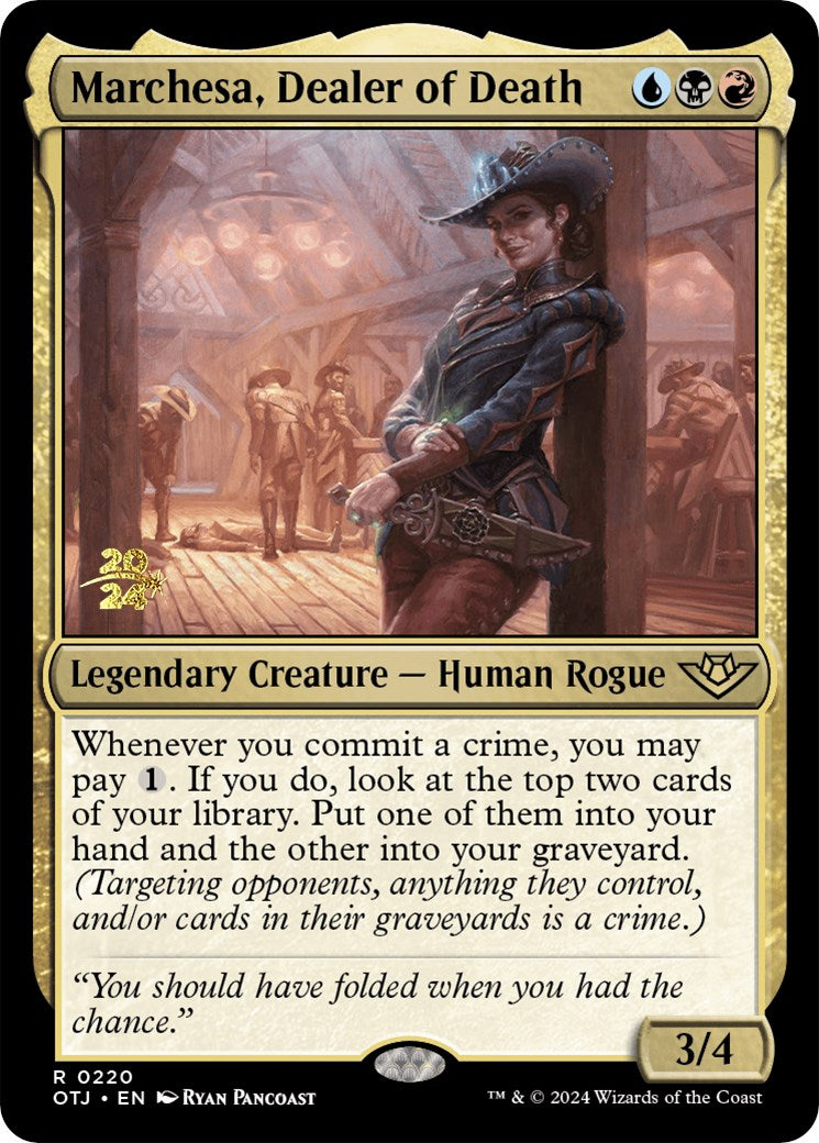 Marchesa, Dealer of Death [Outlaws of Thunder Junction Prerelease Promos] | Gamers Paradise