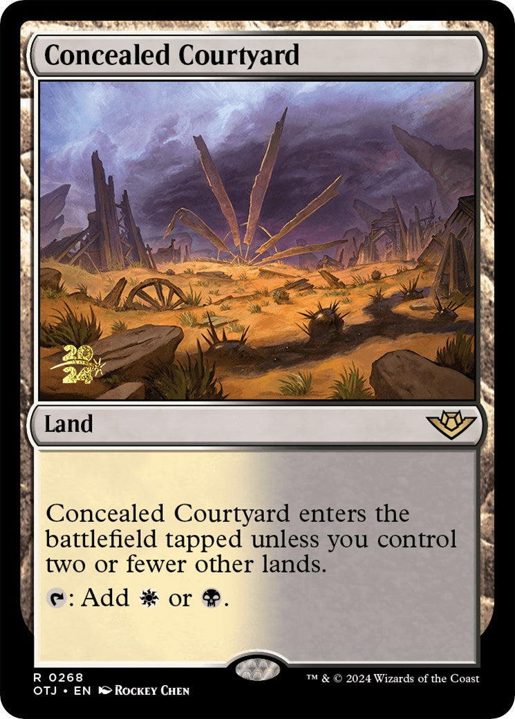 Concealed Courtyard (OTJ) [Outlaws of Thunder Junction Prerelease Promos] | Gamers Paradise