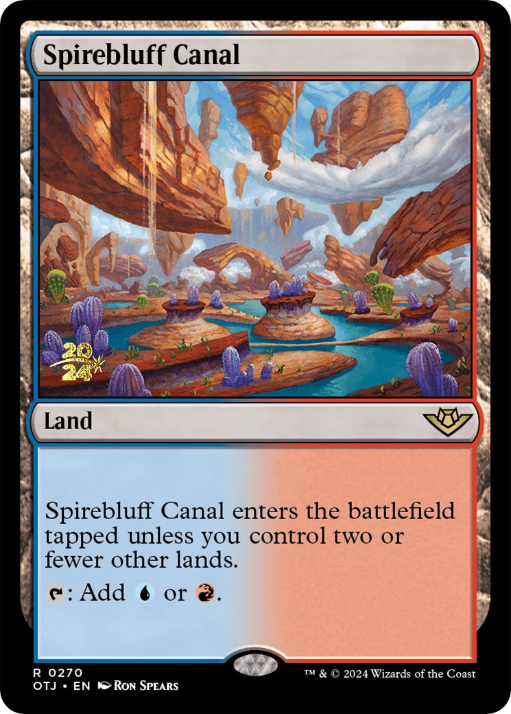 Spirebluff Canal (OTJ) [Outlaws of Thunder Junction Prerelease Promos] | Gamers Paradise