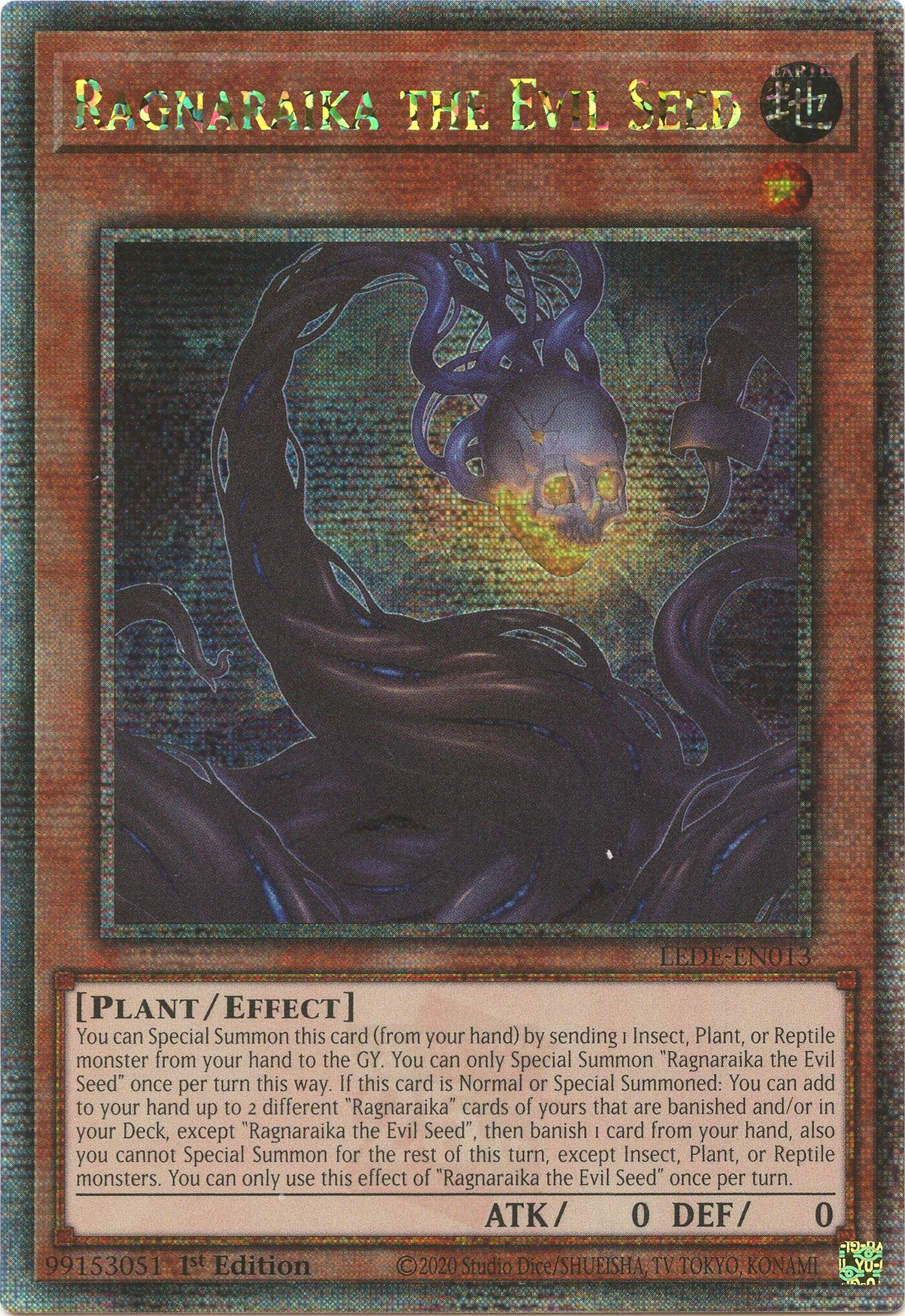 Ragnaraika the Evil Seed [LEDE-EN013] Quarter Century Secret Rare | Gamers Paradise