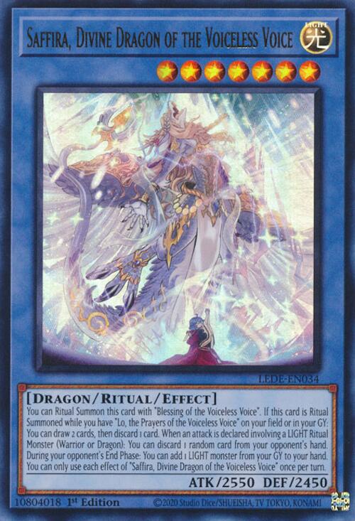 Saffira, Divine Dragon of the Voiceless Voice [LEDE-EN034] Ultra Rare | Gamers Paradise