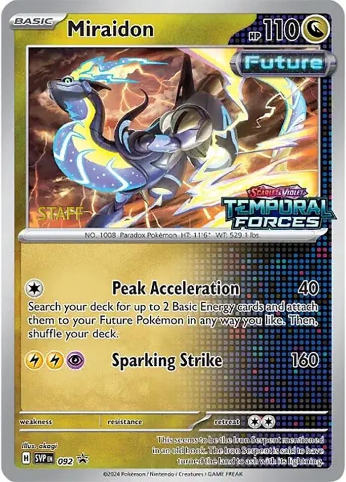 Miraidon (092) (Stamped) (Staff) [Scarlet & Violet: Black Star Promos] | Gamers Paradise