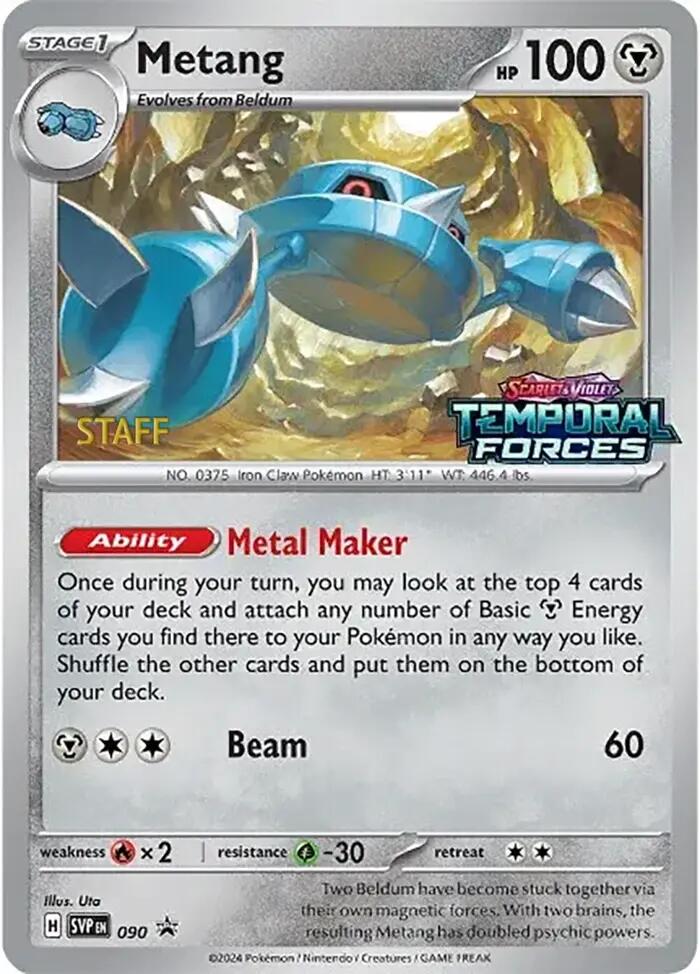 Metang (090) (Staff Prerelease Promo) [Scarlet & Violet: Black Star Promos] | Gamers Paradise