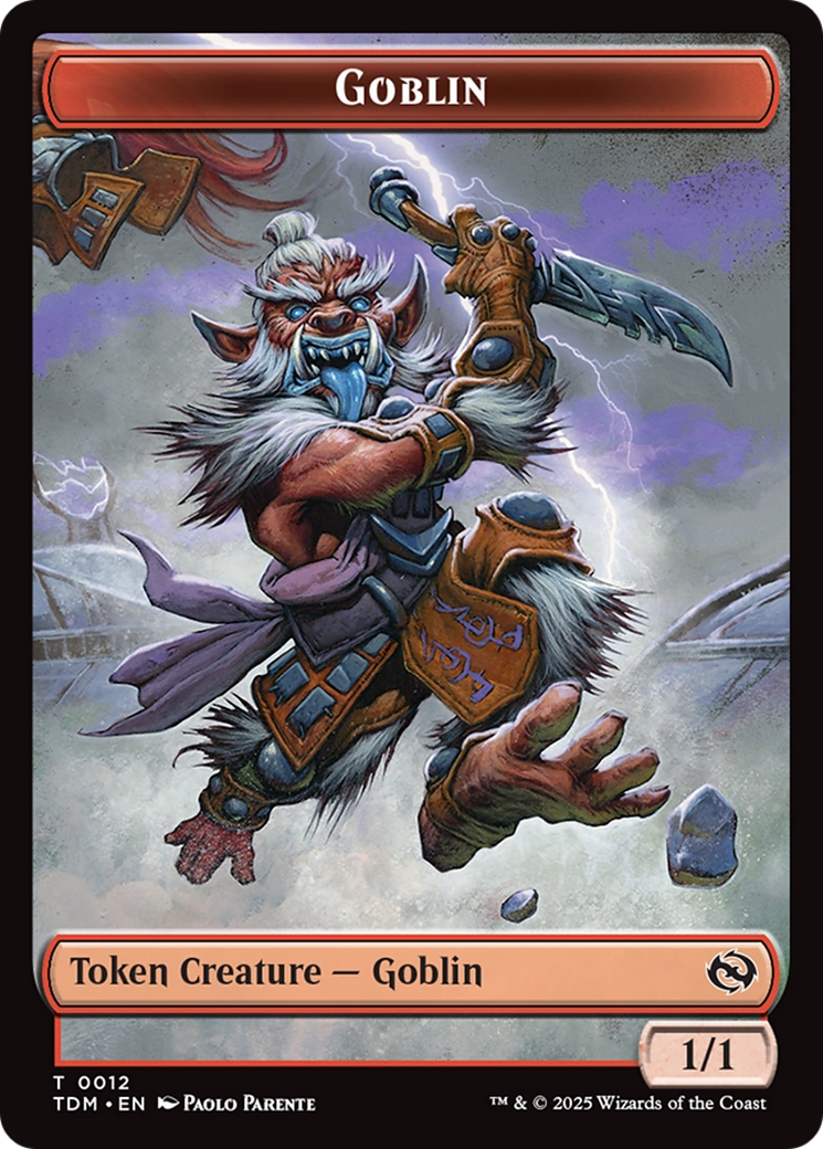 Goblin // Warrior Double-Sided Token [Tarkir: Dragonstorm Tokens] | Gamers Paradise