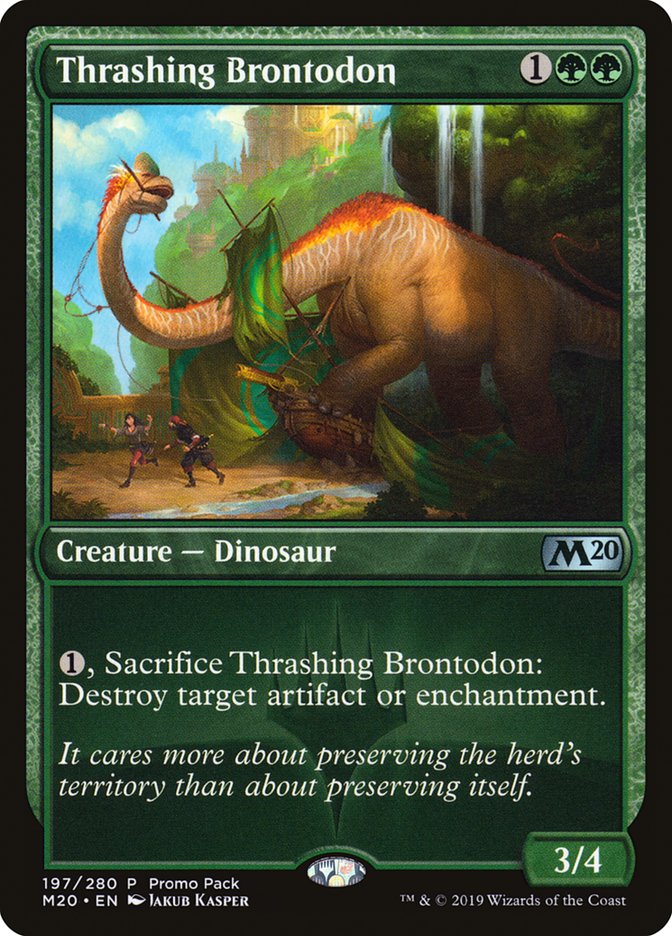 Thrashing Brontodon (Promo Pack) [Core Set 2020 Promos] | Gamers Paradise