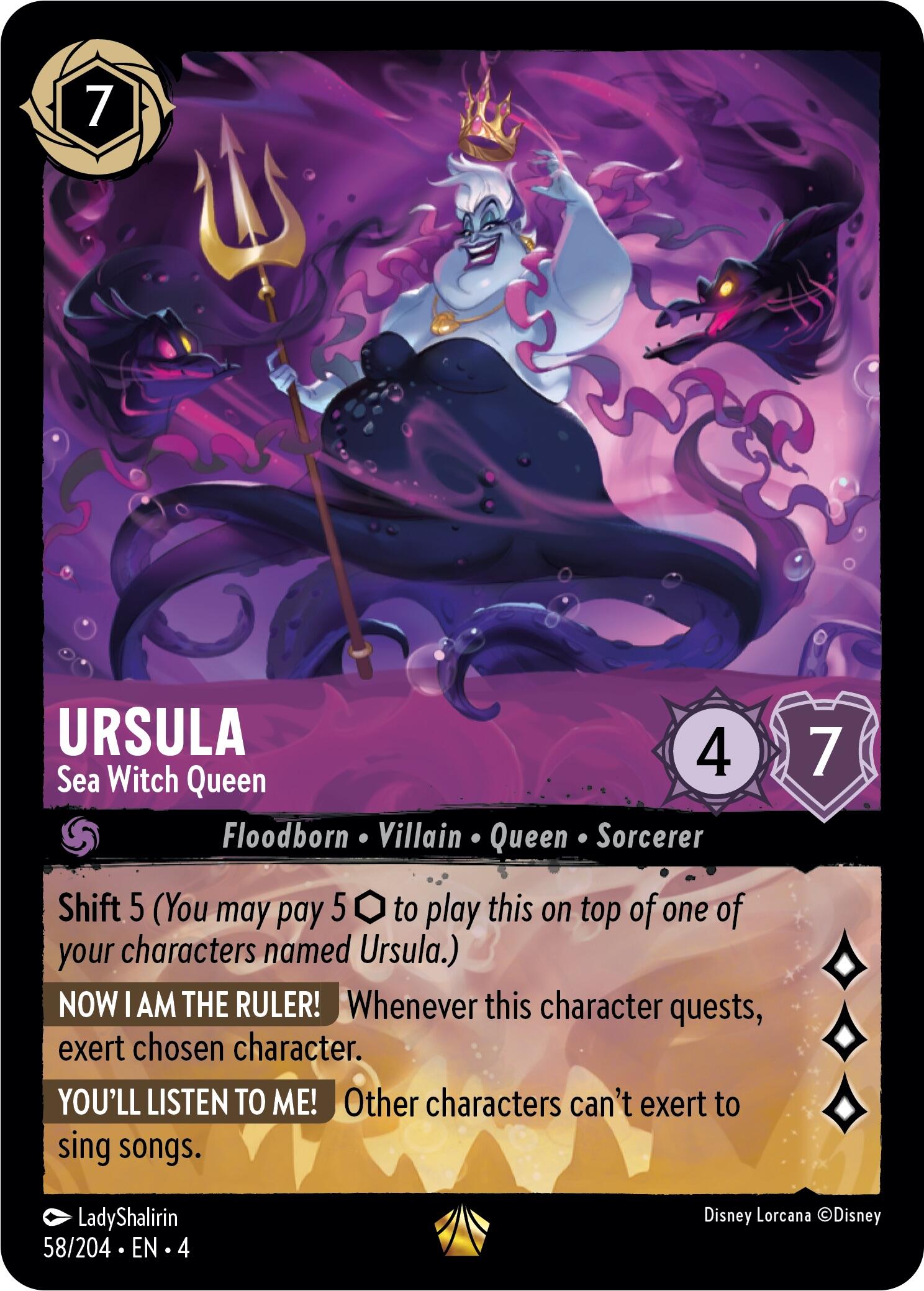 Ursula - Sea Witch Queen (58/204) [Ursula's Return] | Gamers Paradise