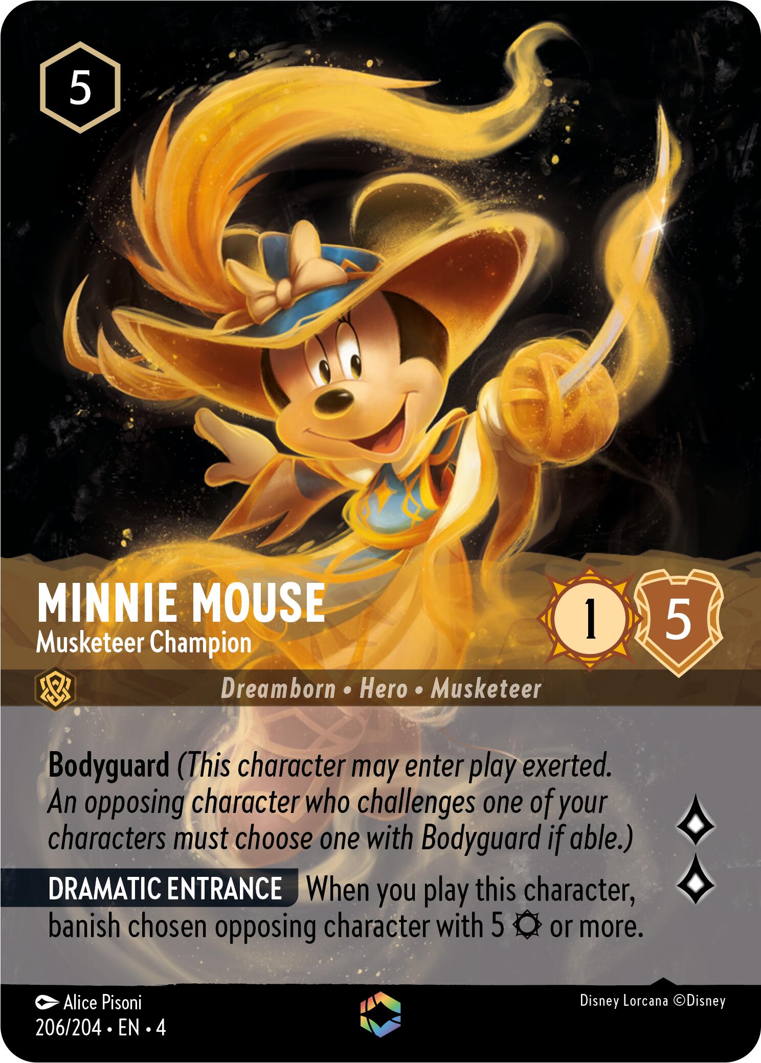 Minnie Mouse - Musketeer Champion (Enchanted) (206/204) [Ursula's Return] | Gamers Paradise