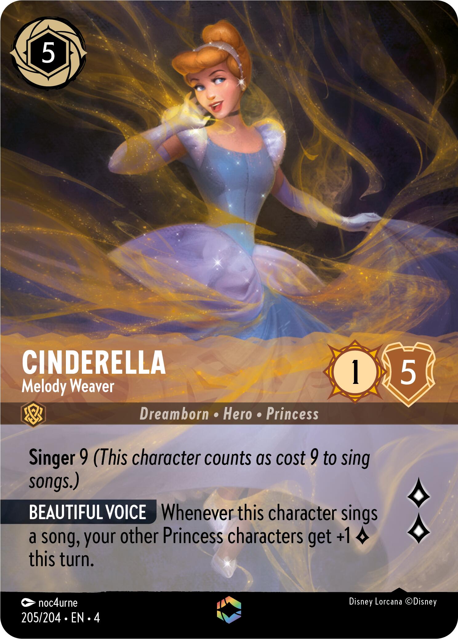 Cinderella - Melody Weaver (Enchanted) (205/204) [Ursula's Return] | Gamers Paradise