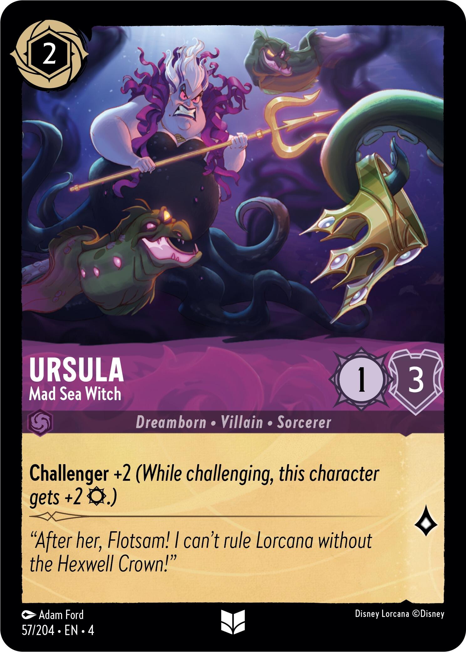 Ursula - Mad Sea Witch (57/204) [Ursula's Return] | Gamers Paradise