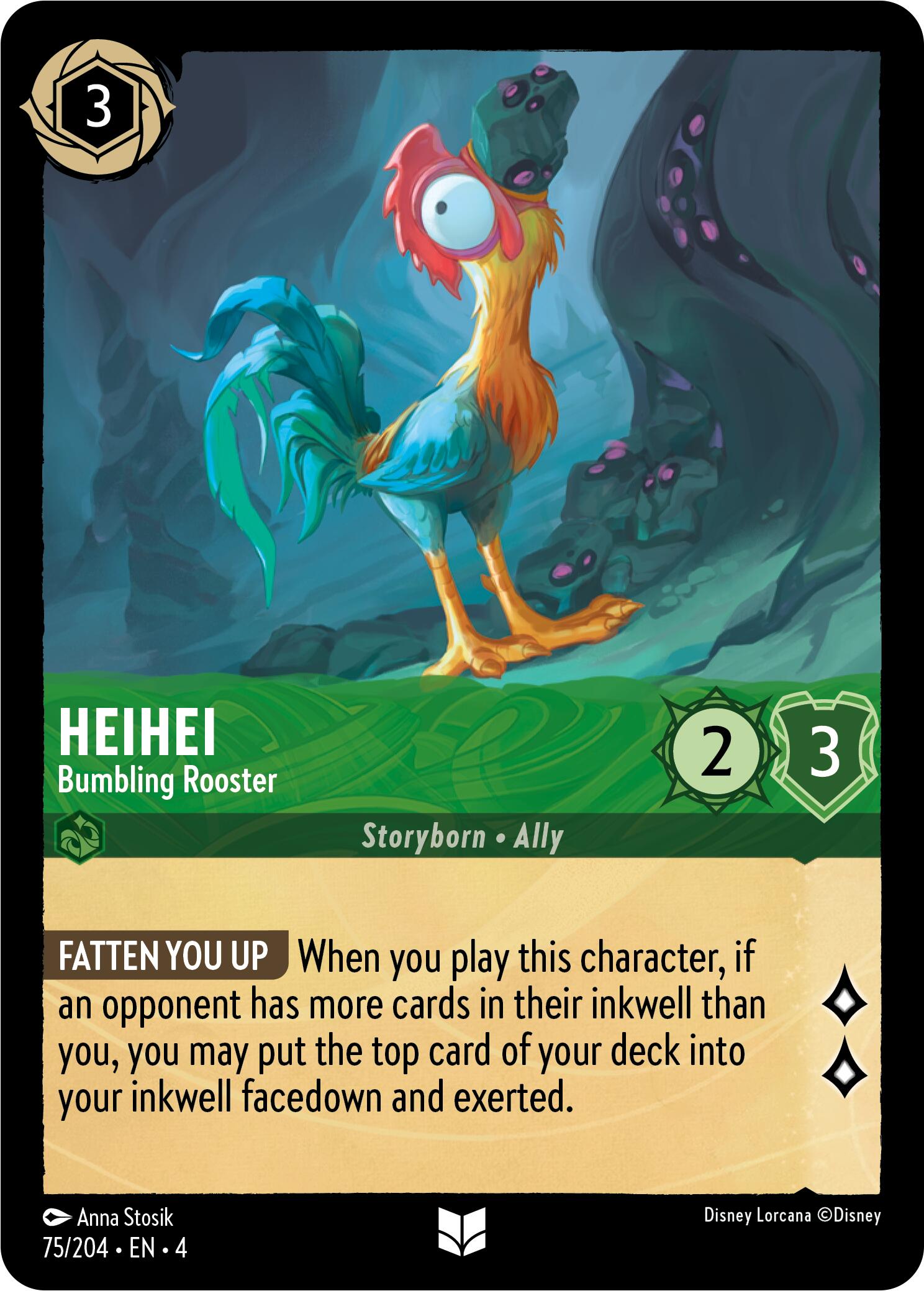 Heihei - Bumbling Rooster (75/204) [Ursula's Return] | Gamers Paradise