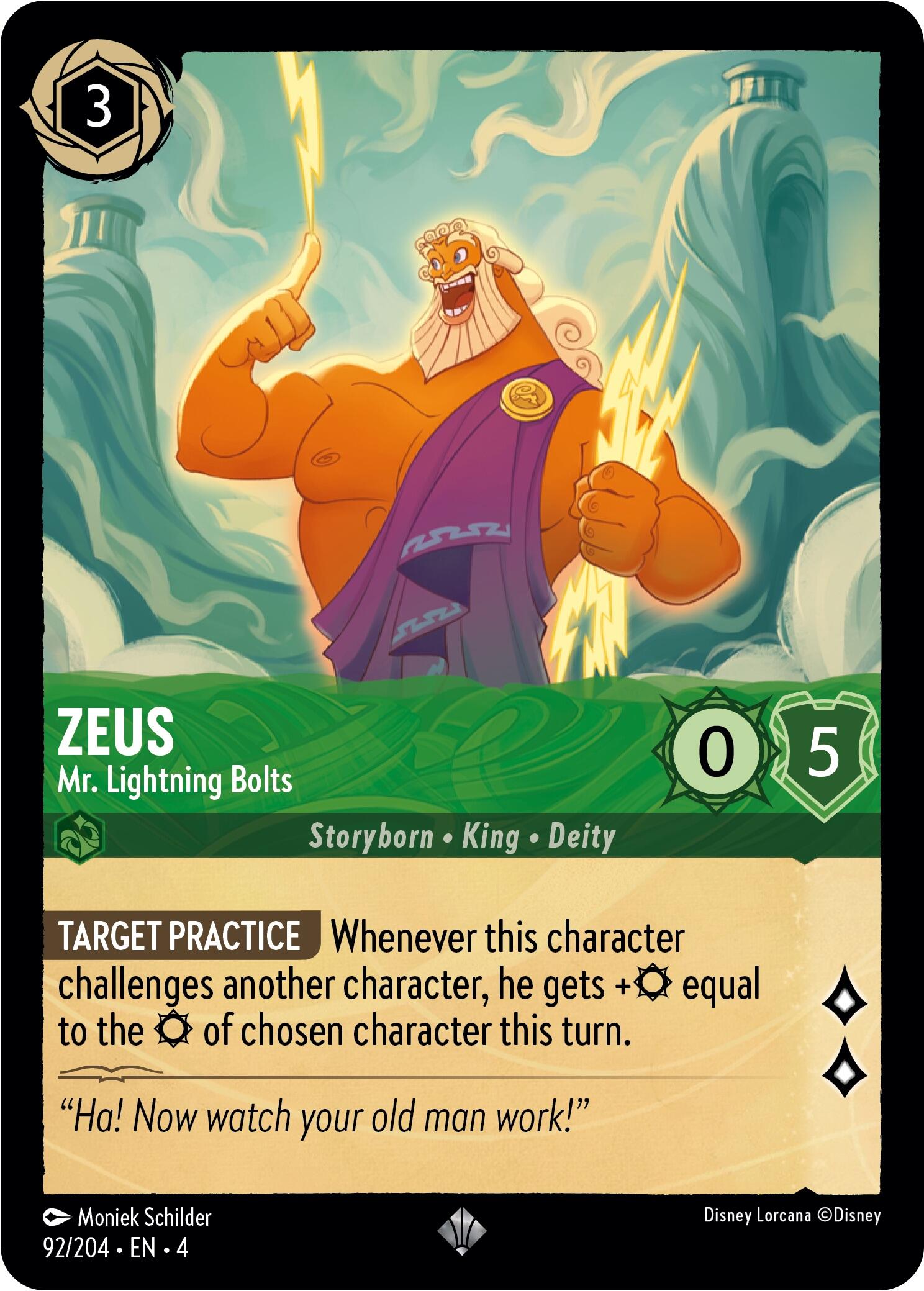 Zeus - Mr. Lightning Bolts (92/204) [Ursula's Return] | Gamers Paradise