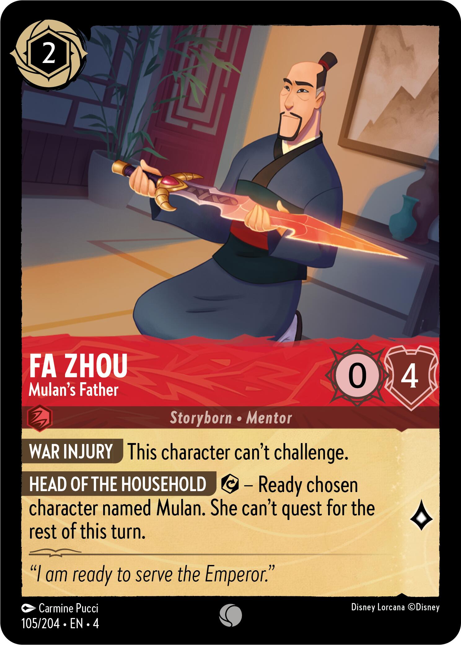 Fa Zhou - Mulan's Father (105/204) [Ursula's Return] | Gamers Paradise