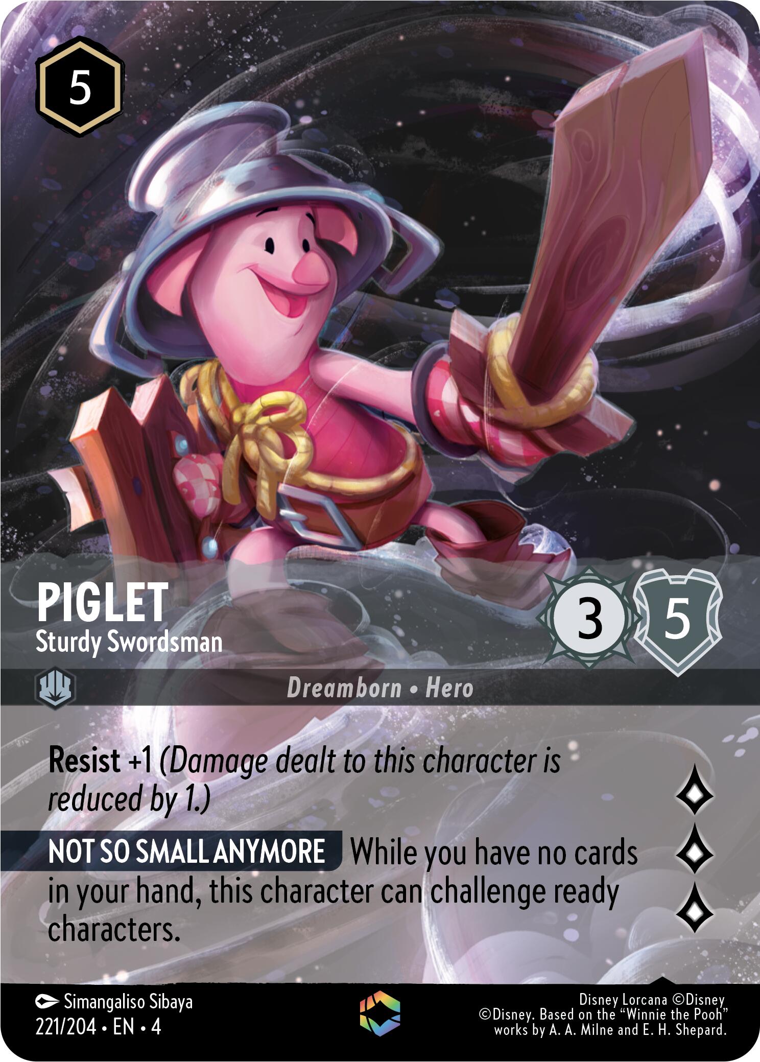 Piglet - Sturdy Swordsman (Enchanted) (221/204) [Ursula's Return] | Gamers Paradise