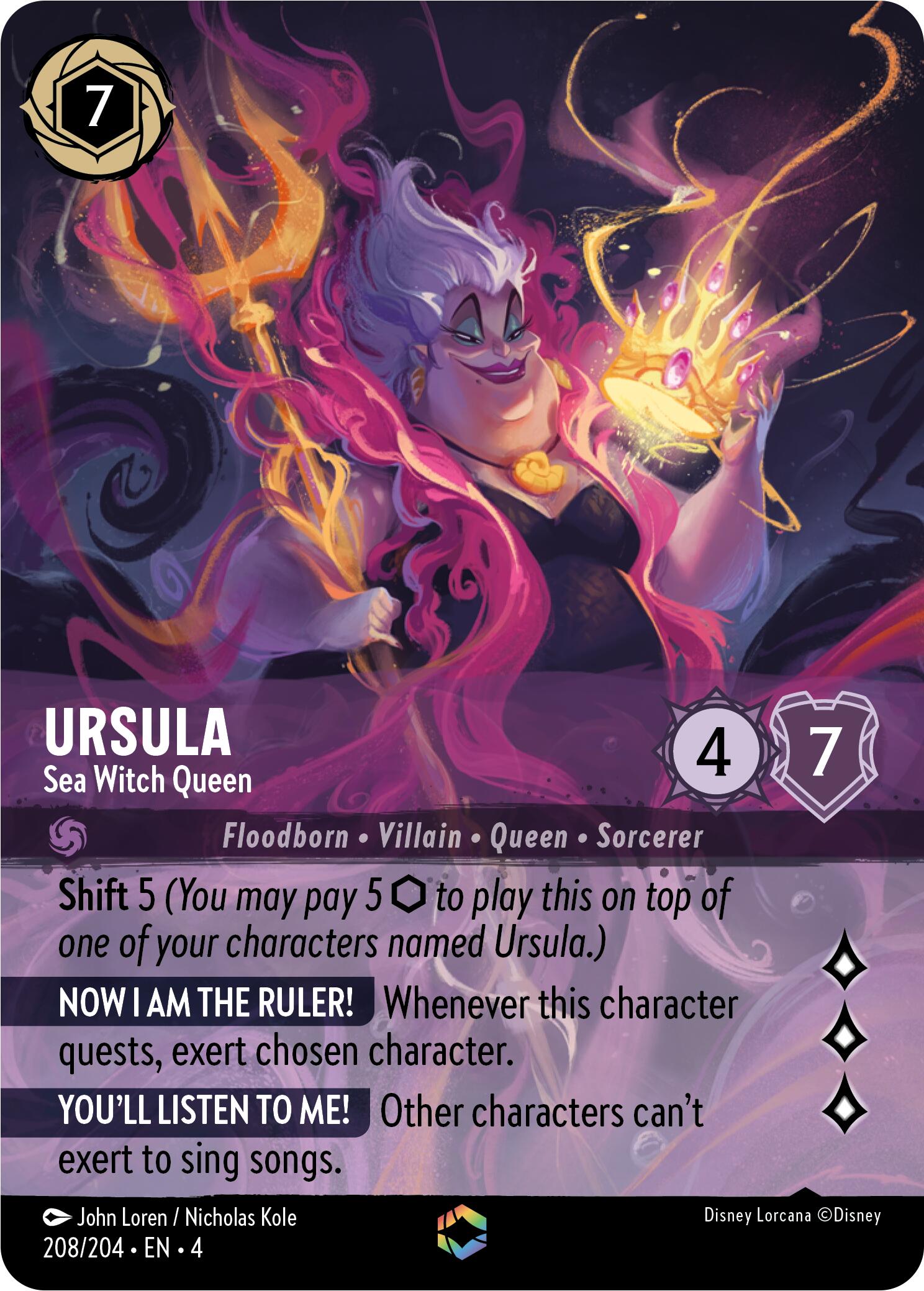 Ursula - Sea Witch Queen (Enchanted) (208/204) [Ursula's Return] | Gamers Paradise