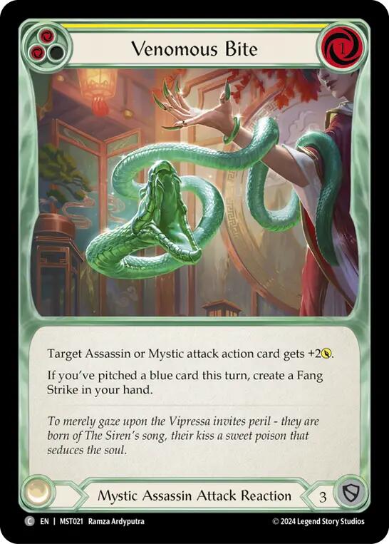 Venomous Bite (Yellow) [MST021] (Part the Mistveil)  Rainbow Foil | Gamers Paradise