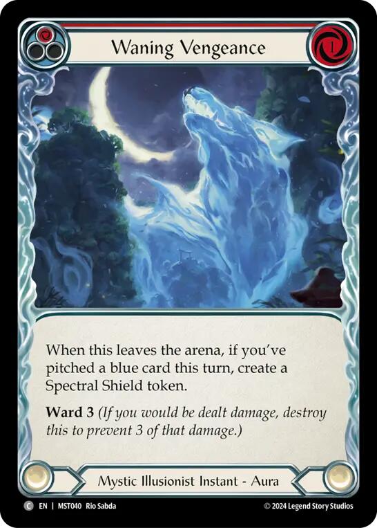 Waning Vengeance (Red) [MST040] (Part the Mistveil)  Rainbow Foil | Gamers Paradise