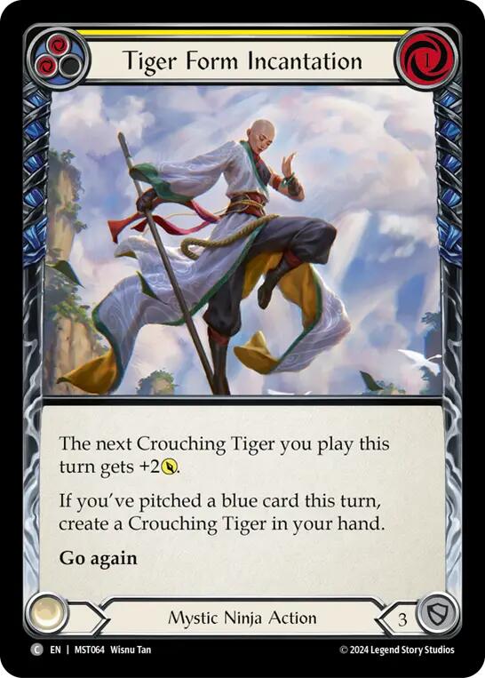 Tiger Form Incantation (Yellow) [MST064] (Part the Mistveil)  Rainbow Foil | Gamers Paradise