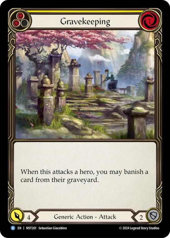 Gravekeeping (Yellow) [MST201] (Part the Mistveil)  Rainbow Foil | Gamers Paradise