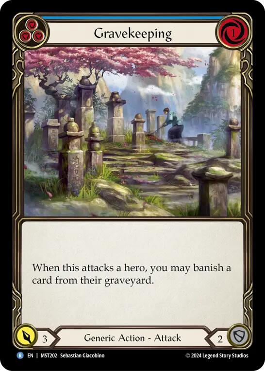 Gravekeeping (Blue) [MST202] (Part the Mistveil)  Rainbow Foil | Gamers Paradise