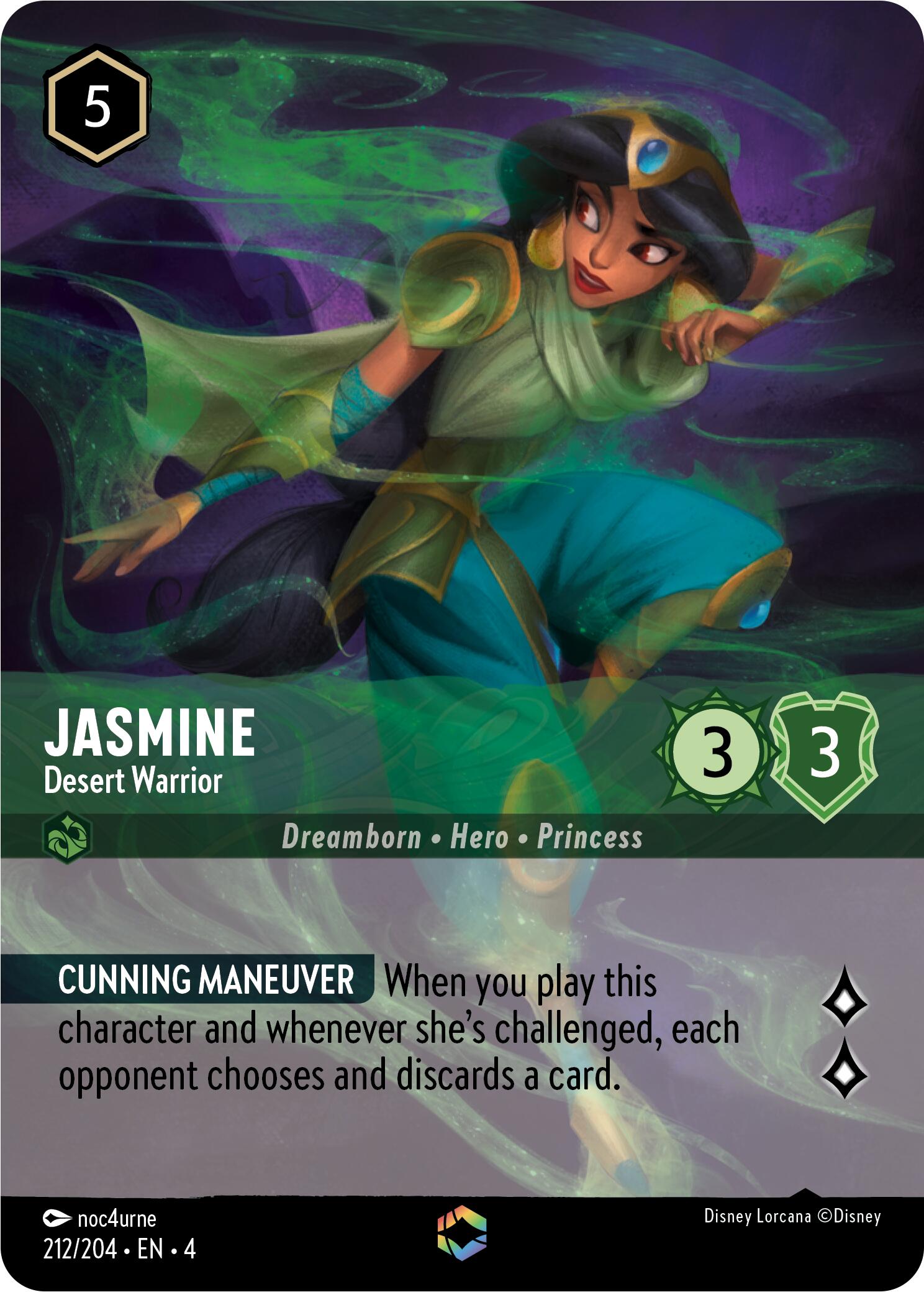 Jasmine - Desert Warrior (Enchanted) (212/204) [Ursula's Return] | Gamers Paradise