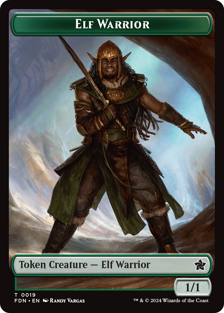 Elf Warrior // Rat (0030) Double-Sided Token [Foundations Tokens] | Gamers Paradise