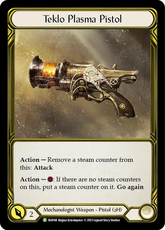 Teklo Plasma Pistol (Golden) [FAB144] (Promo)  Cold Foil | Gamers Paradise