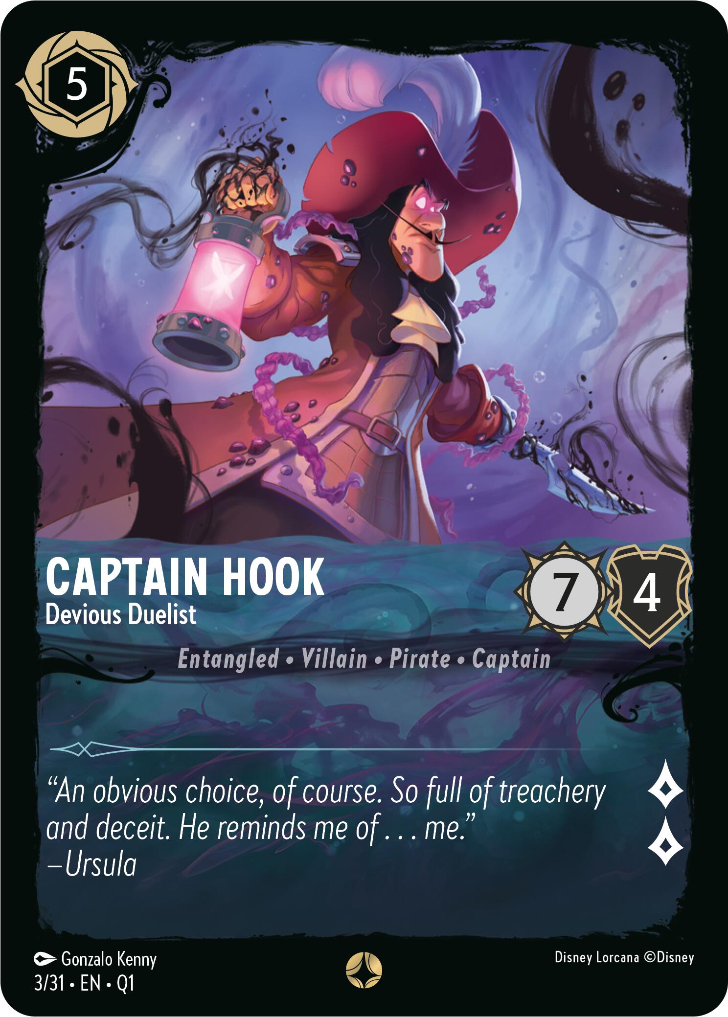 Captain Hook - Devious Duelist (3/31) [Illumineer's Quest: Deep Trouble] | Gamers Paradise