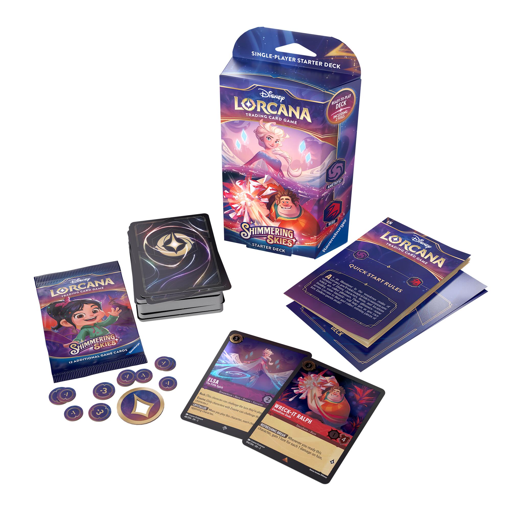 Disney Lorcana: Shimmering Skies - Starter Deck (Amethyst & Ruby) | Gamers Paradise