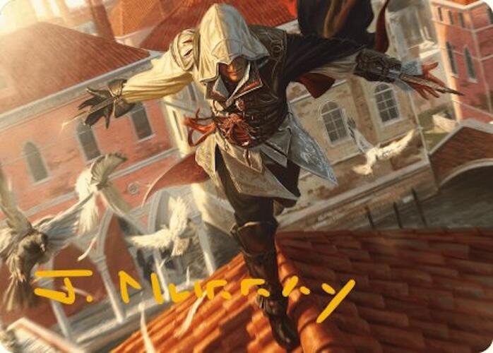 Ezio, Blade of Vengeance Art Card (Gold-Stamped Signature) [Assassin's Creed Art Series] | Gamers Paradise