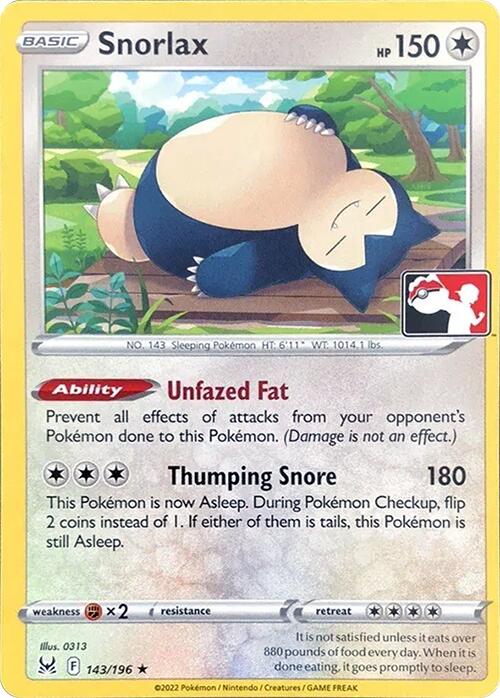 Snorlax (143/196) [Prize Pack Series Three] | Gamers Paradise