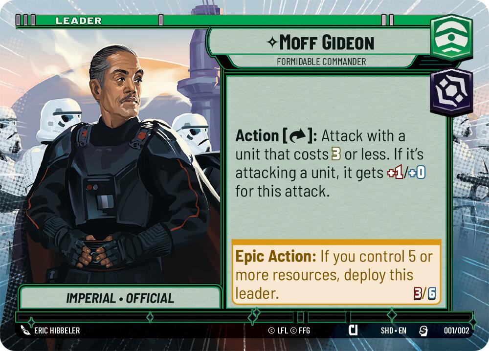 Moff Gideon - Formidable Commander (Hyperspace) (Prerelease Promos) (001/002) [Shadows of the Galaxy Promos] | Gamers Paradise