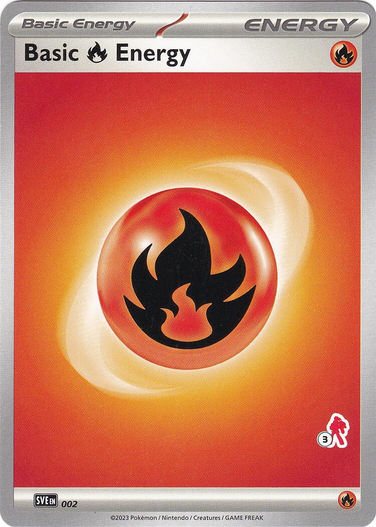 Basic Fire Energy (002) (Armarouge Stamp #3) [Battle Academy 2024] | Gamers Paradise