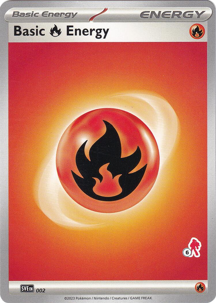 Basic Fire Energy (002) (Armarouge Stamp #6) [Battle Academy 2024] | Gamers Paradise