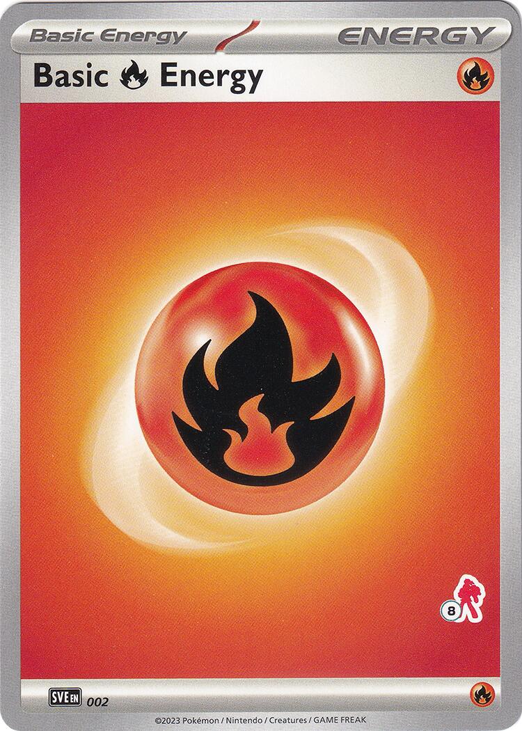 Basic Fire Energy (002) (Armarouge Stamp #8) [Battle Academy 2024] | Gamers Paradise