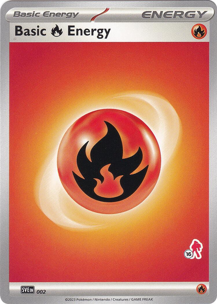 Basic Fire Energy (002) (Armarouge Stamp #16) [Battle Academy 2024] | Gamers Paradise