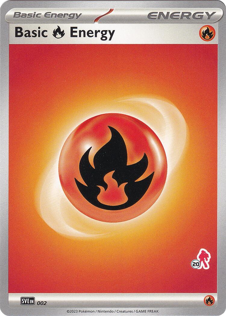 Basic Fire Energy (002) (Armarouge Stamp #20) [Battle Academy 2024] | Gamers Paradise