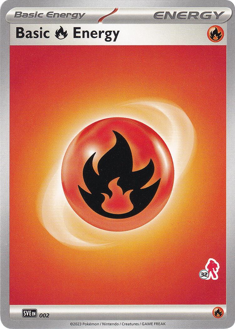 Basic Fire Energy (002) (Armarouge Stamp #32) [Battle Academy 2024] | Gamers Paradise