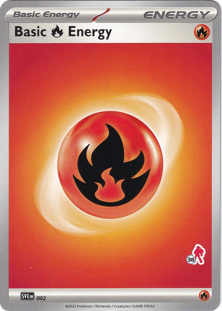 Basic Fire Energy (002) (Armarouge Stamp #38) [Battle Academy 2024] | Gamers Paradise
