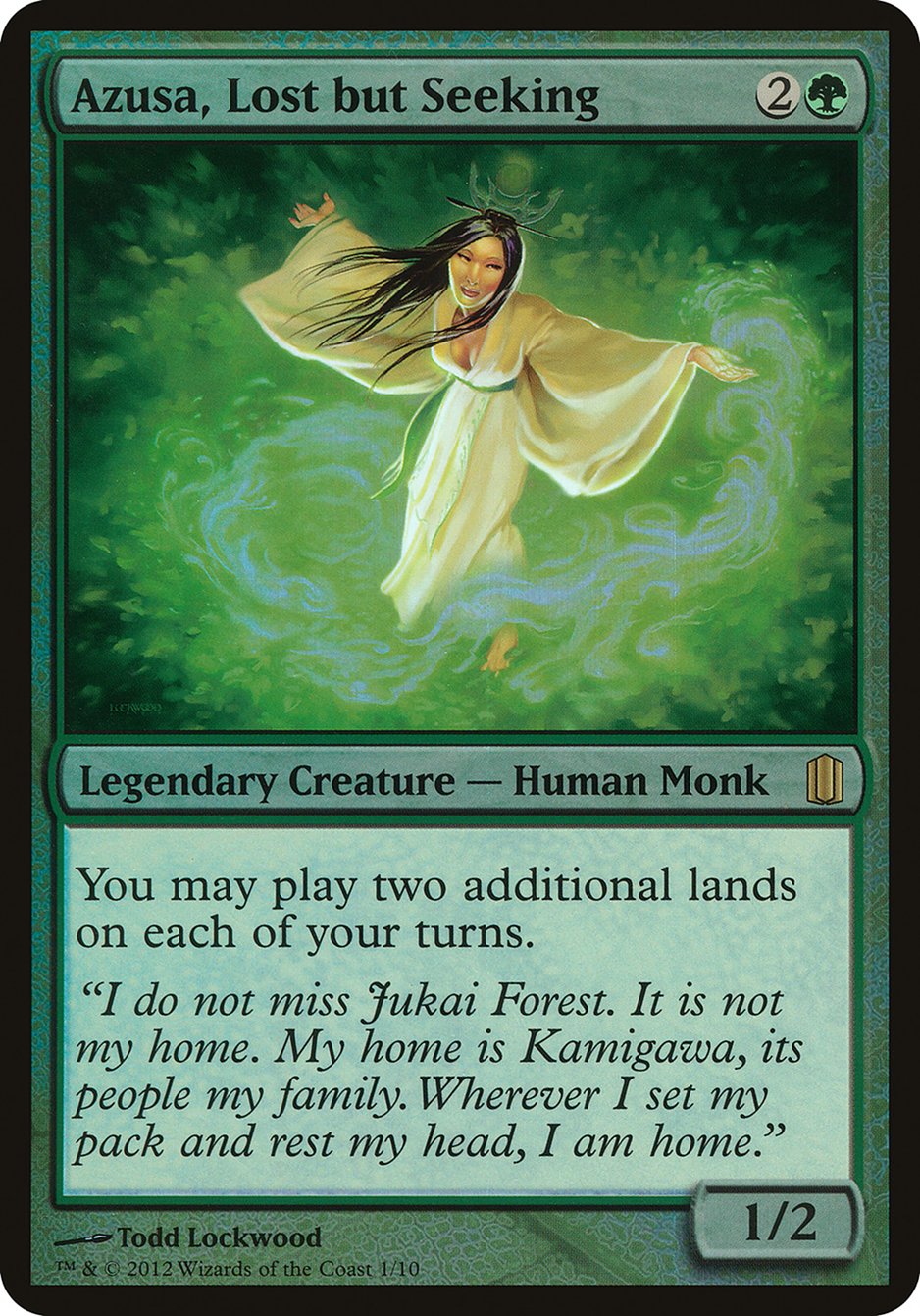 Azusa, Lost but Seeking (Oversized) [Commander's Arsenal Oversized] | Gamers Paradise
